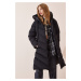Štěstí Istanbul Dámský černý dlouhý kabát s kapucí