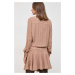 Šaty s příměsí hedvábí Pinko béžová barva, mini, oversize, 102306.A193