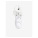 Bílé dámské kotníkové kožené boty s límcem z umělého kožíšku Guess