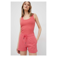 Bavlněné šortky Pepe Jeans Whitney červená barva, hladké, high waist