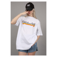 Madmext Oversized Round Neck Women's White Printed T-Shirt