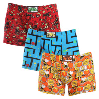 3PACK pánské boxerky Styx long art klasická guma vícebarevné (3F12914)