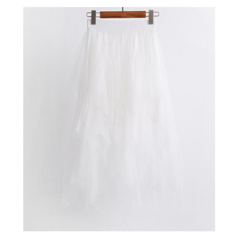 Asymetrická týlová sukně s vysokým pasem