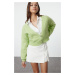 Trendyol Lime Crop Soft Textured Knitwear Cardigan