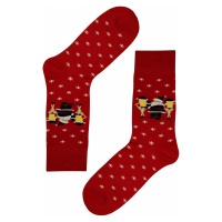 Pánské vánoční ponožky s veselými obrázky červená