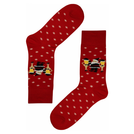 Pánské vánoční ponožky s veselými obrázky červená Aura.Via