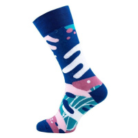 Many Mornings Veselé barevné vzorované ponožky Scribble Tmavě modrá