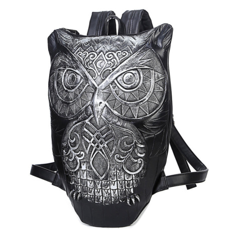 Texturovaný batoh se vzorovanou sovou