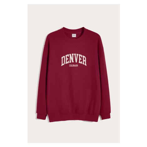 Mikina, Barva Bordó, s Potiskem Denver Colorado Hedrix