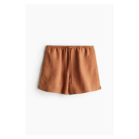 H & M - Natahovací šortky z lněné směsi - oranžová H&M
