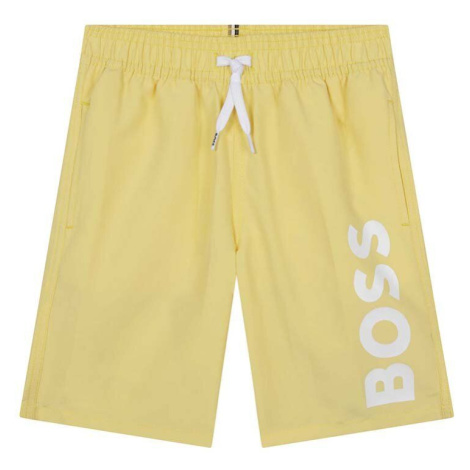 Dětské plavkové šortky BOSS žlutá barva Hugo Boss