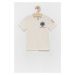 Dětské bavlněné tričko Birba&Trybeyond béžová barva, s aplikací
