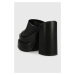 Kožené pantofle Steve Madden Cagey dámské, černá barva, na podpatku, SM11002312