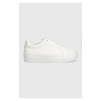 Sneakers boty Calvin Klein Jeans BOLD VULC FLATF LACEUP LTH WN bílá barva, YW0YW01144