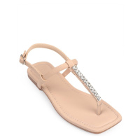 Capone Outfitters Capone Binoculars Nude Women's Sandals with an Ankle Band Flat Heel.