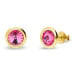 Náušnice růžové stříbrné pozlacené se Swarovski Elements Tiny Bonbon Studs KRG1122SS29R  Rose 6 