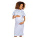 Těhotenské a kojící modré šaty s krátkým rukávem