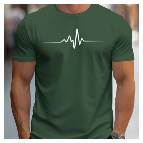 Pánské bavlněné tričko – krátký rukáv, potisk, sportovní střih