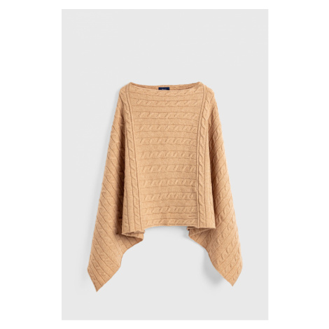 PONCHO GANT D2. LAMBSWOOL CABLE PONCHO