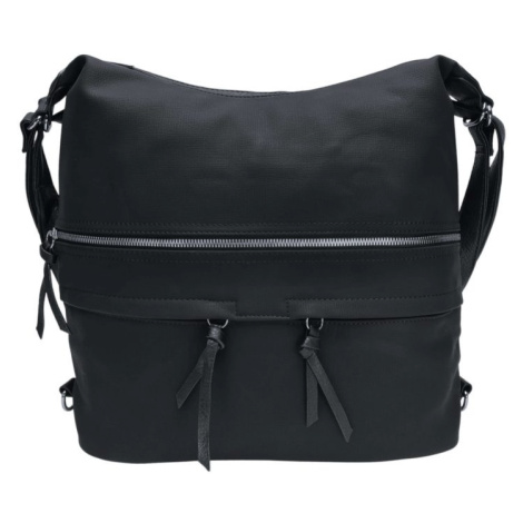 Velká černá kabelka a batoh 2v1 s kapsami