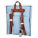 Trendový dámský koženkový batoh Nava, světle modrý