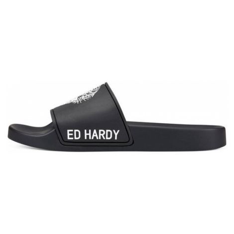 Ed Hardy - Sexy beast sliders black-white Černá