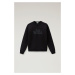 Mikina woolrich organic cotton sweatshirt černá