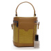 Designová menší koženková kabelka Smiley, žlutá