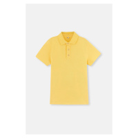 Dagi Yellow Pique Polo Neck T-Shirt