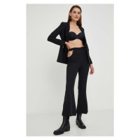 Kalhoty Answear Lab dámské, černá barva, zvony, high waist