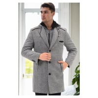 PLT8371 DEWBRRY MEN'S COAT-DIAGONAL BLACK-GREY-2