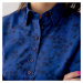Dámská košile tmavě modrá květinový vzor 10474