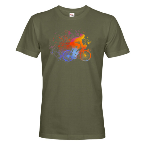Pánské cyklistické tričko s potiskem cyklisty - tričko pro cyklisty BezvaTriko