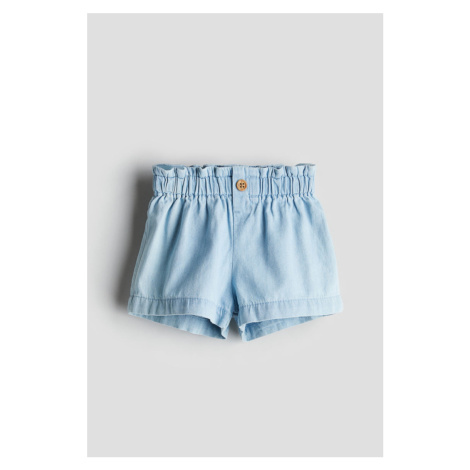 H & M - Cotton paper bag shorts - modrá H&M