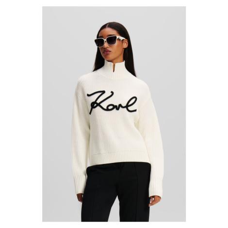 Rolák karl lagerfeld soutache signature chunky knit white/black