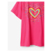 Tmavě růžové holčičí tričko Desigual Heart
