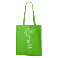 Plátěná taška žena a růže - praktická plátěná taška přes rameno