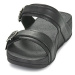 FitFlop Lulu Adjustable Leather Slides Černá