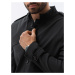 Ombre Clothing Zajímavý přechodný černý kabát C269