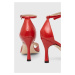 Kožené sandály Custommade Ashley Glittery Lacquer červená barva, 000202046