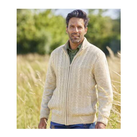 Pletený svetr Mountain Travel na zip s límcem podšitým fleecem