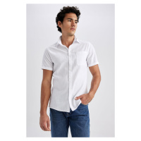 DEFACTO Slim Fit Basic Short Sleeve 100% Cotton Shirt