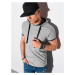 Buďchlap Trendové šedo-melírované tričko s kapucí S1376