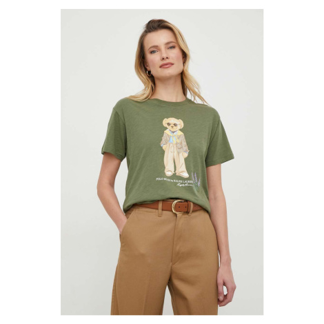 Bavlněné tričko Polo Ralph Lauren zelená barva, 211924292