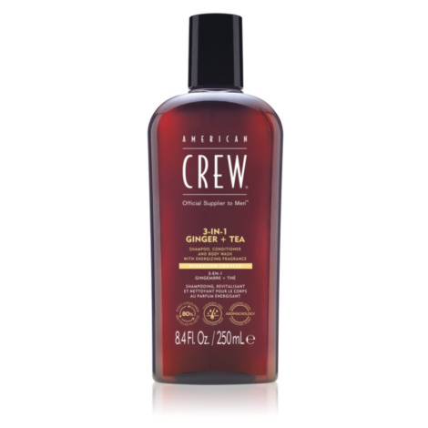 American Crew 3 in 1 Ginger + Tea 3 v 1 šampon, kondicionér a sprchový gel pro muže 250 ml
