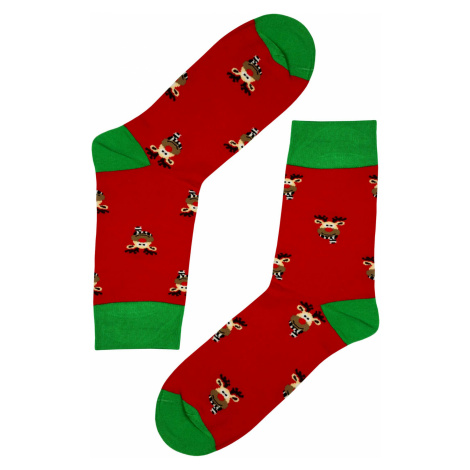 Pánské vánoční ponožky Sob Rudolf červená Aura.Via