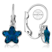 Levien Dívčí náušnice s modrým krystalem STARBLOOM