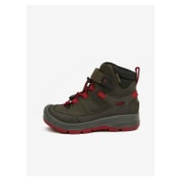 Khaki holčičí outdoorové kožené kotníkové boty Keen Redwood Mid - Holky