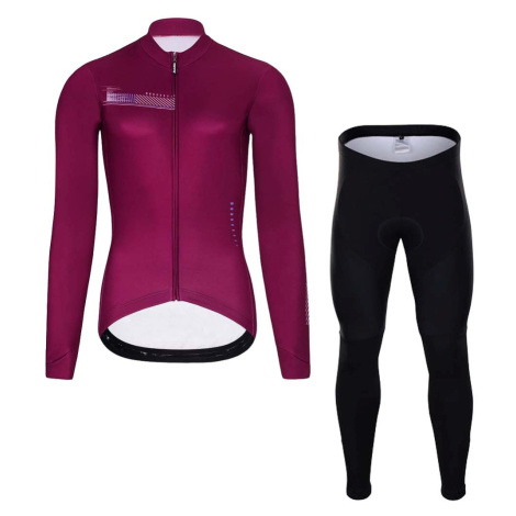 HOLOKOLO Cyklistický dlouhý dres a kalhoty - VIBES LADY WINTER - růžová/černá