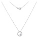 GEMMAX Jewelry Elegantní náhrdelník s minimalistickým přívěskem z bílého zlata délka 42 cm GLNWB